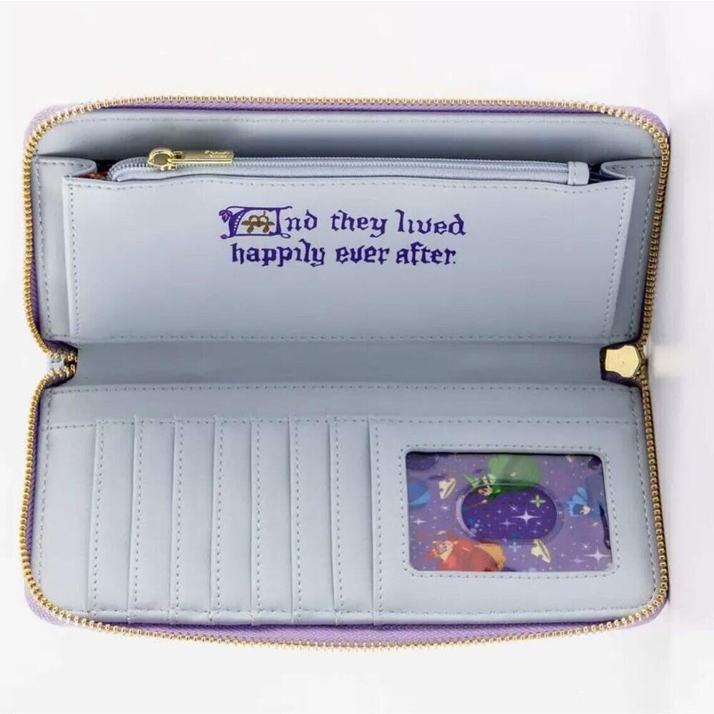 Loungefly Disney Princess Sleeping Beauty Wallet Castle Scene Zippered NWT - Picture 4 of 7